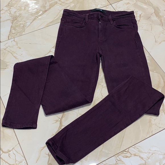JOE'S JEANS Mid-Rise Skinny Jeans in Bordeaux Color Size 25 - Picture 2 of 4